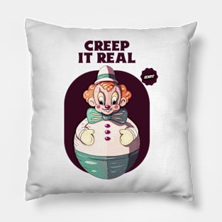 Super creepy halloween circus clown Pillow