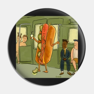 Hotdog Casually Commuting to Work Pin