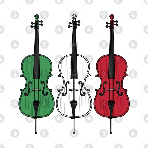 Cello Italian Flag Cellist String Musician Italy by doodlerob