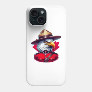 Canadian Mountie Eagle Illustration Phone Case