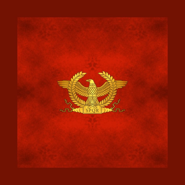 Roman Golden Eagle on Ancient Red by AtlanteanArts