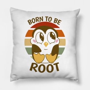 Linux Penguin Root Admin Geek Programmer Coder Developer Cute Retro Pillow