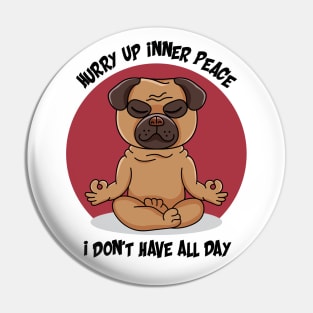 Funny Yoga Pug Dog Pin