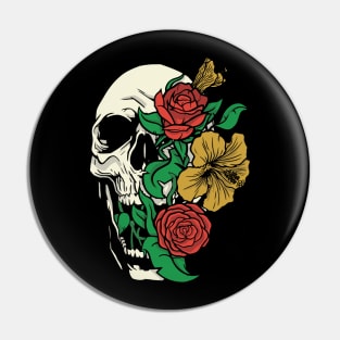 Flower Skull Pin