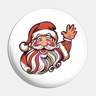 Santa waving Pin