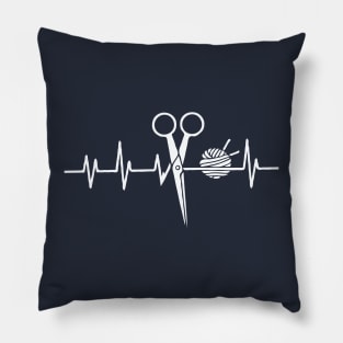 Knitting Heartbeat. Funny Knitting Pillow