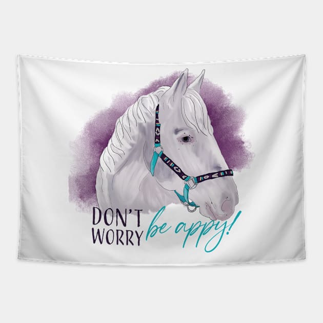 Don't Worry Be Appy! Tapestry by Becki Sturgeon