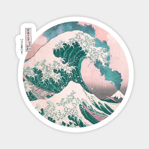 Great Wave Off Kanagawa Eruption Magnet by tonylonder