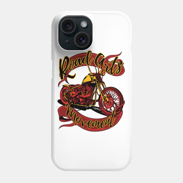 Road arts movement, old school bike, art on road, biker lover Phone Case by Lekrock Shop