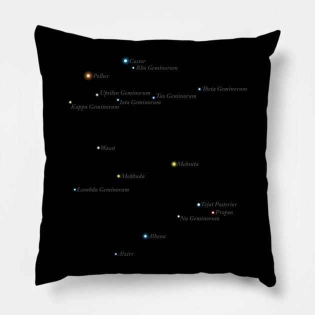 Constellation Gemini Pillow by GloopTrekker