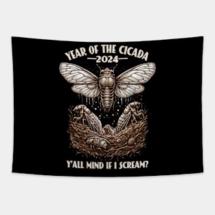 Brood Cicada Lover Year Of The Cicada 2024 Entomology Cicada Tapestry