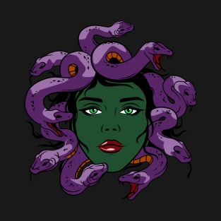 Medusa with Purple Snakes - Greek Mythology T-Shirt