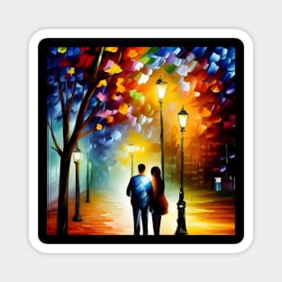 Couple Nighttime Walk Magnet