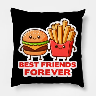 Hamburger and French Fries Best Friends Forever Pillow