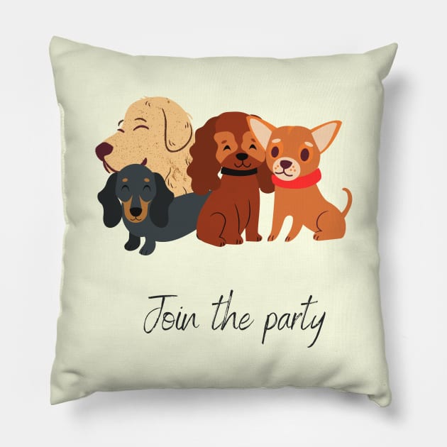 Pet animal bulldog chihuahua party Pillow by Mia