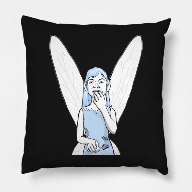 Blue Fairies Pillow by Elizabeths-Arts