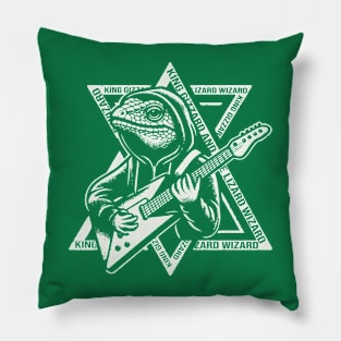 Lizard Wizard Guitar Fan Art Pillow