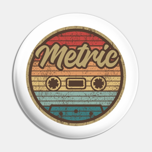 Metric Retro Cassette Circle Pin by penciltimes