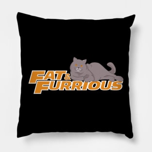 Grey British shorthair cat - Fat and Furrious Pillow
