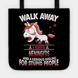 funny meningitis grumpy unicorn warrior Tote