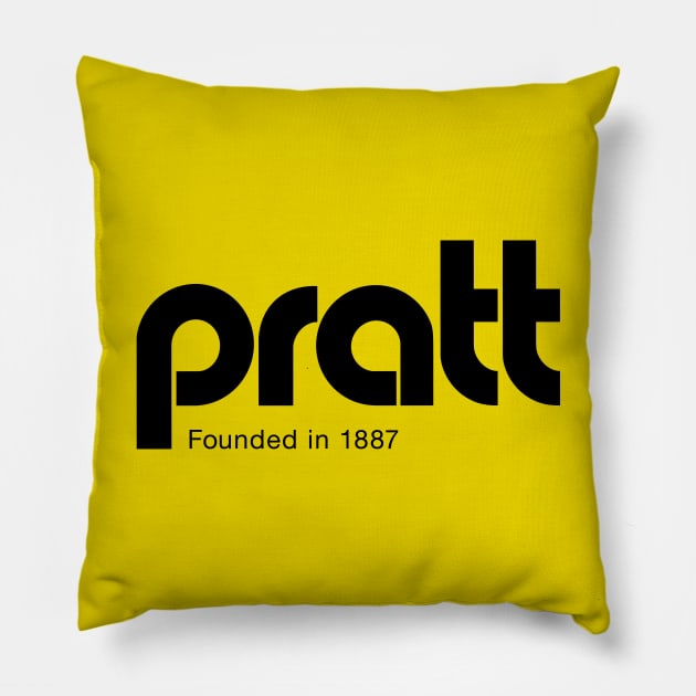 Pratt - retro Pillow by ThirteenthFloor