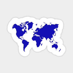 blue world map stickers Magnet
