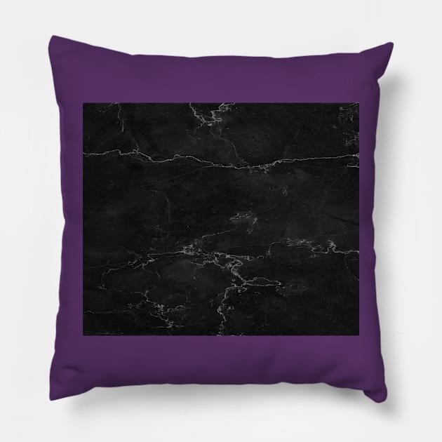 Black Marble Pillow by artforrart