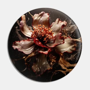 Fluid Blossom Art 3D Digital Art Pin
