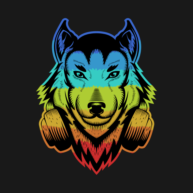 Wolf Colorful Design by Utopia Shop