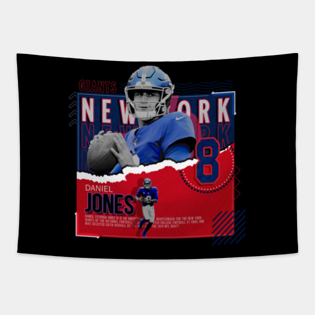 Daniel Jones Football Edit Tapestries Giants - Daniel Jones