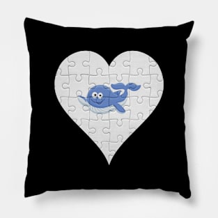 Jigsaw  Whale Heart Design - Fish Whale Pillow