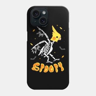 Spoopy Halloween  Cockatiel Skeleton Phone Case