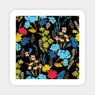 Hibiscus Bright Yellow Floral Seamless Pattern Magnet