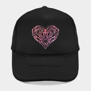 Elegant Original Hand Painted Heart Motif Hat