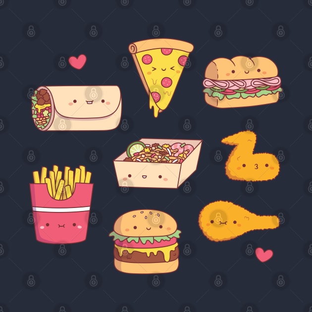 Cute Food Takeaway Doodles by rustydoodle