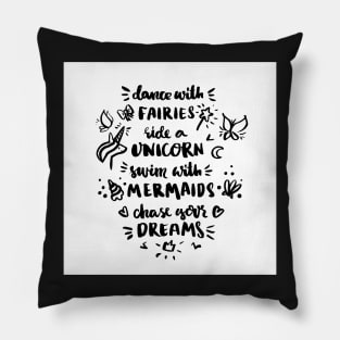 Quote in trendy calligraphic style Pillow