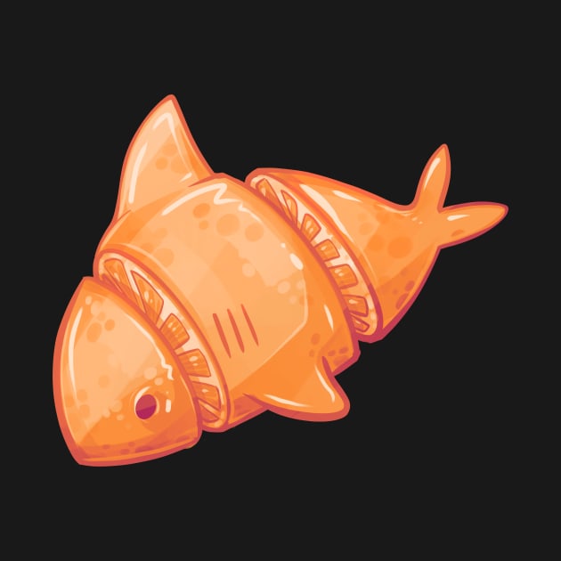 Cute Orange Shark by Claire Lin