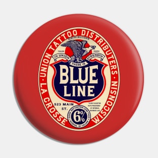 Blue Line Tattoo La Crosse WI Vintage Beer Logo Pin