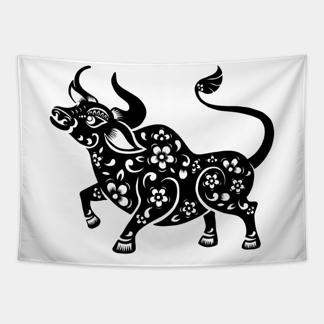 Chinese New Year – Year of the Ox Tapestry by valentinahramov