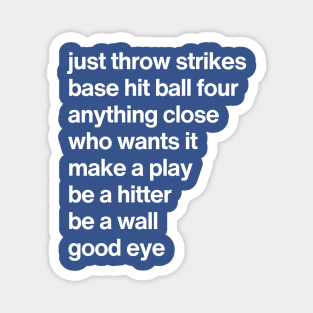 Ultimate Baseball Dad Sayings Magnet