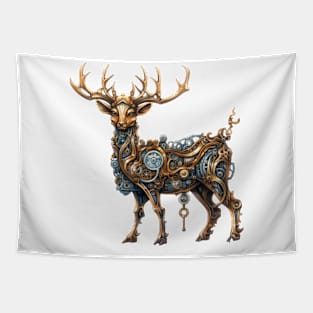 Steampunk Christmas Reindeer Tapestry