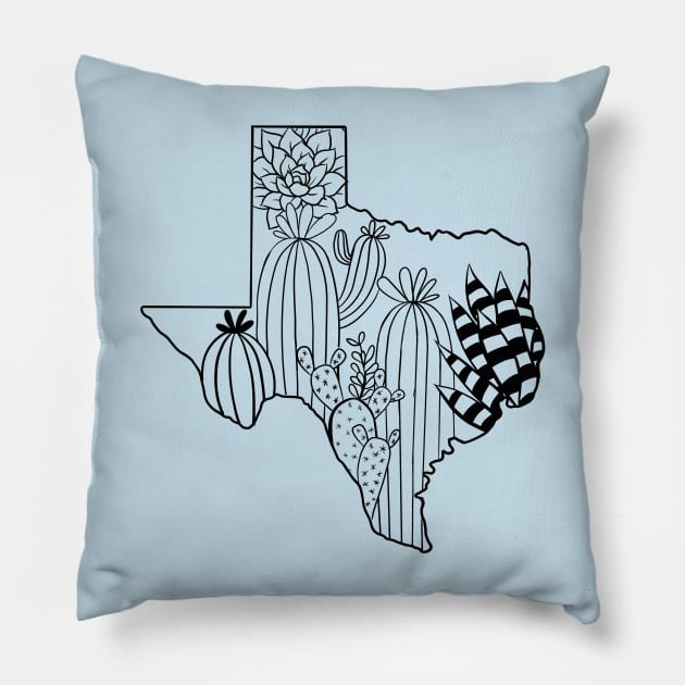 Succulents Texas western graphic Pillow by Karley’s Custom Creations