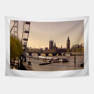 London Cityscape Houses of Parliament England UK Tapestry