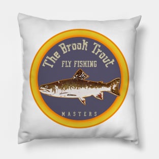 The Brook Trout fly fishing masters - emblem logo Pillow