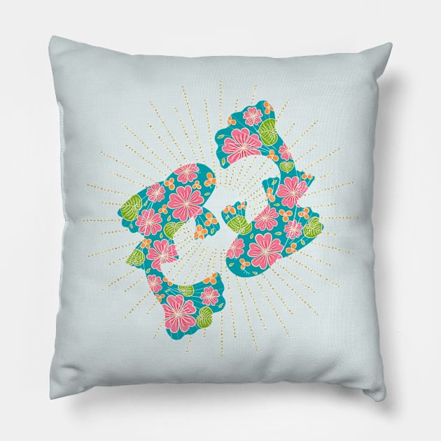 Floral koi Pillow by Home Cyn Home 