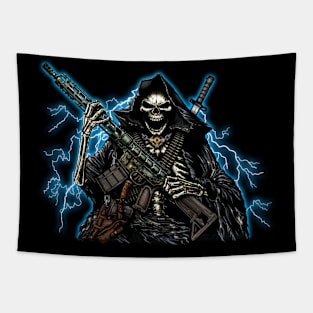 Military Skull Reaper Tapestry