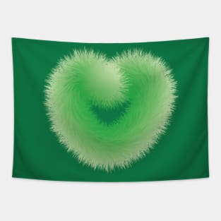 Green Love With Fur Tapestry