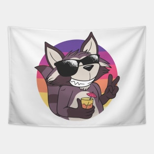 raccoon cute and lovely animal Tapestry