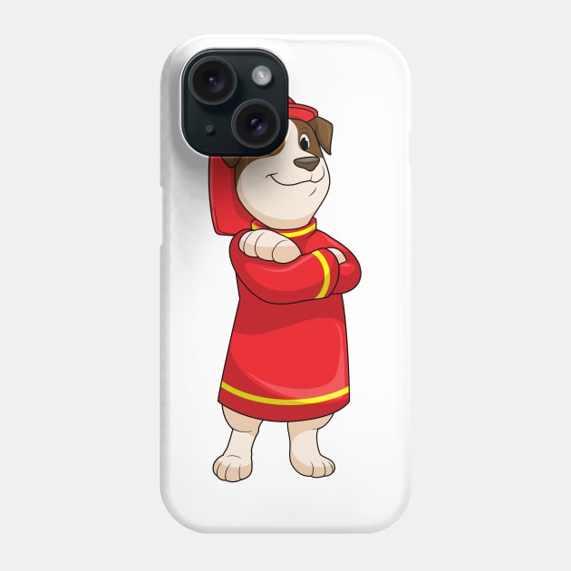 Dog as Firefighter with Helmet Phone Case by Markus Schnabel