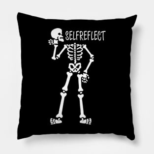 Self Reflect Skeleton Halloween Spooky Pillow